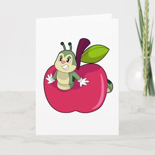 Carte Chenille Pomme (Devant)
