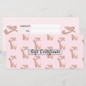 Carte Chèque-cadeau Ballerines Roses (Devant / Derrière)
