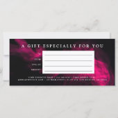 Carte Chèque-cadeau/Certificat pour fumée noire et rose  (Dos)