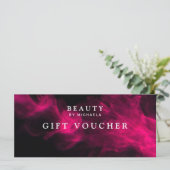 Carte Chèque-cadeau/Certificat pour fumée noire et rose  (Debout devant)