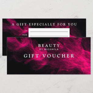 Carte Chèque-cadeau/Certificat pour fumée noire et rose