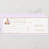 Carte chèque cadeau Lilac Purple Pâques chèque (Devant / Derrière)