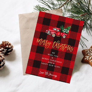 Carte Chèque Camion et Buffalo Joyeux Noël