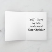 CARTE CHÈQUE POUR L'ANNIVERSAIRE DE TWIN AIME NOURRITURE (Intérieur)