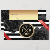 Carte Chèques-cadeaux | Black Floral Grandes Modernes (Devant / Derrière)