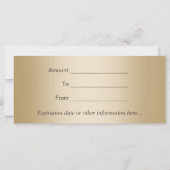 Carte Chèques-cadeaux | Salon de beauté Or moderne (Dos)