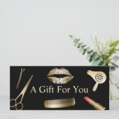 Carte Chèques-cadeaux | Salon de beauté Or moderne (Debout devant)