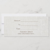 Carte Chèques-cadeaux | Salon de Lotus Therapy & SPA (Dos)