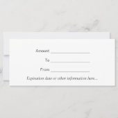 Carte Chèques-cadeaux | Salon des lèvres de Parties scin (Dos)