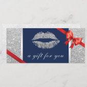 Carte Chèques-cadeaux | Silver Glam Lips Salon de beauté (Devant / Derrière)