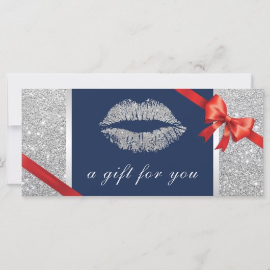 Carte Chèques-cadeaux | Silver Glam Lips Salon de beauté (Devant)