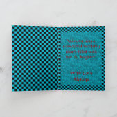 Carte Chèques Noirs Turquoise & Red Joyeux Anniversaire (Intérieur)