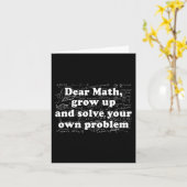 Carte Cher Amusant Math De Retour À L'École Enseignant M (Fleur jaune)