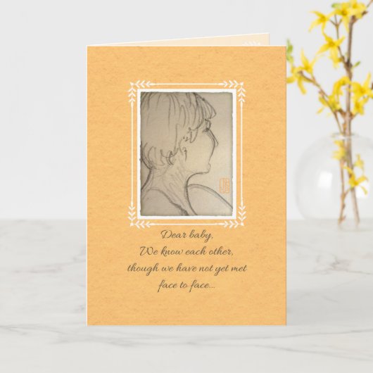 Carte Cher bébé de maman à être (Fleur jaune)