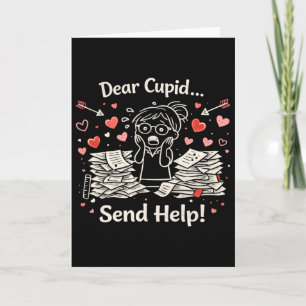 Carte Cher Cupidon, envoyez de l'aide, conception amusan