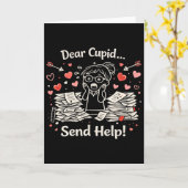 Carte Cher Cupidon, envoyez de l'aide, conception amusan (Fleur jaune)