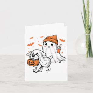 Carte Cher Fantôme Marcher Chien Coquette Chien Hallowee