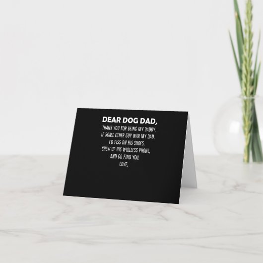 Carte Cher papa de chien merci d'être mon papa (Devant)