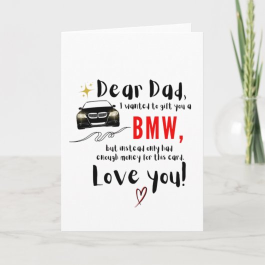 Carte Cher papa et BMW (Devant)
