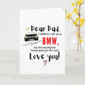 Carte Cher papa et BMW (Fleur jaune)