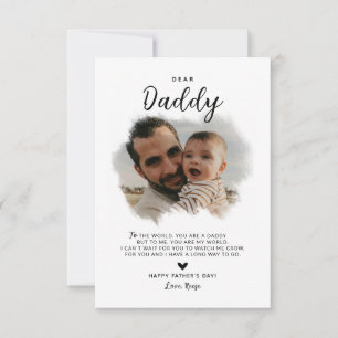 Carte Cher papa Photo moderne cœur Fête des pères