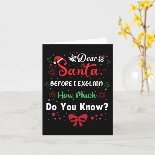 Carte Cher Père Noël Avant D'Expliquer Combien Connaisse (Fleur jaune)