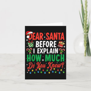 Carte Cher Père Noël avant d'expliquer Noël Hommes Femme
