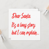 Carte Cher Père Noël, c'est une longue histoire... (Devant/Arrière en situation)
