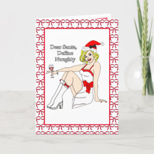 Carte Cher Père Noël, Définir Naughty Humour de Noël