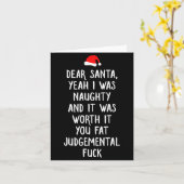 Carte Cher Père Noël Drôle Inapproprié Noël  (Fleur jaune)