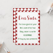 Carte Cher Père Noël, j'achèterai mes propres affaires F (Devant/Arrière en situation)