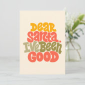 Carte Cher Père Noël, j'ai été bon design (Debout devant)