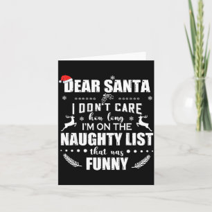 Carte Cher Père Noël, je me fiche du temps que je passe