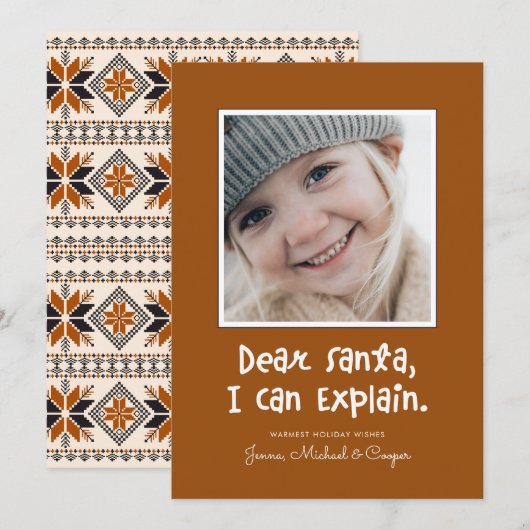 Carte CHER PÈRE NOËL JE PEUX EXPLIQUER Ajouter VOTRE Pho (Devant / Derrière)