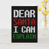 Carte Cher Père Noël je peux expliquer Lettre drôle au P (Fleur jaune)