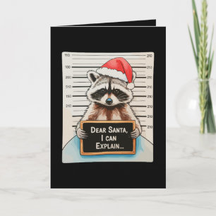 Carte Cher Père Noël je peux expliquer Noël Raton laveur