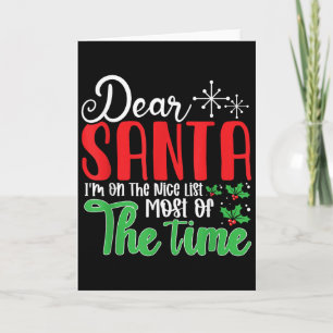 Carte Cher Père Noël, je suis sur la liste des gentils l