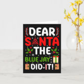 Carte Cher Père Noël, Le Jay Bleu L'A Fait (Fleur jaune)