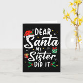 Carte Cher Père Noël Ma Soeur L'a Fait Filles Garçons En (Fleur jaune)