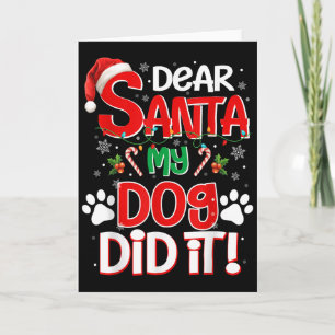 Carte Cher Père Noël Mon Chien L'a Fait Drôle Amoureux D