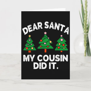Carte Cher Père Noël Mon Cousin L'a Fait Citation De Noë