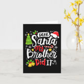 Carte Cher Père Noël Mon Frère L'A Fait Amusant Noël Mat (Fleur jaune)