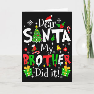 Carte Cher Père Noël Mon Frère L'a Fait Drôle Noël Xmas