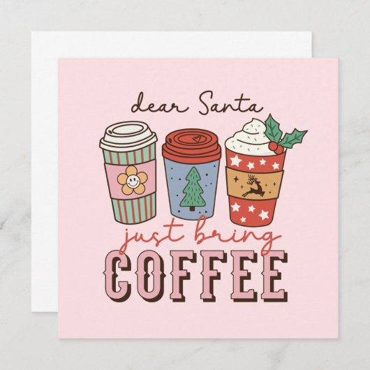 Carte Cher Père Noël | Noël mignon (Devant / Derrière)