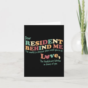 Carte Cher résident derrière moi Personnel de la maison