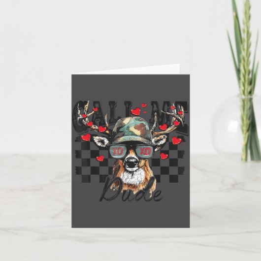 Carte Cher Saint-Valentin de chasse Appelez-moi mec Vale (Devant)