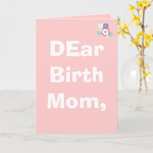 Carte Chère maman de naissance, customisée (Fleur jaune)