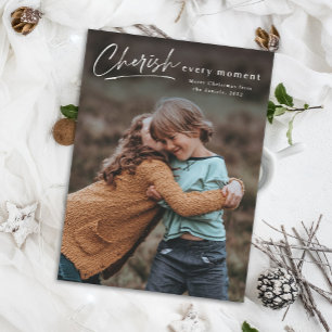 Carte Cherish every moment 2 photo Holiday Christmas