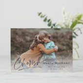 Carte Cherish Every Moment Script Photo Joyeux Noël (Debout devant)