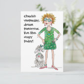 Carte Cherish hier, rêve demain, vivez comme un fou (Debout devant)